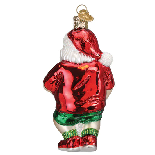 Old World Pickleball Santa Ornament