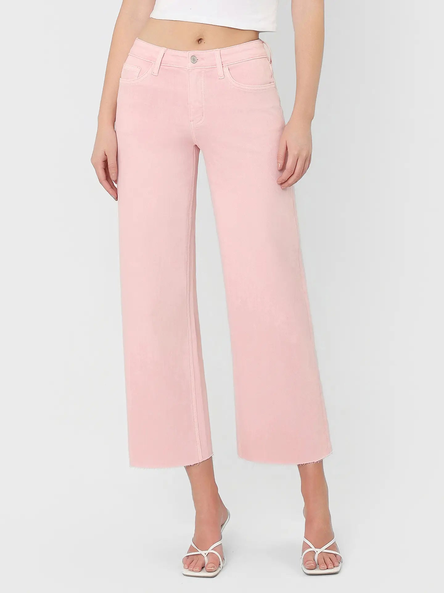 Vervet Pink Wide leg crop pant