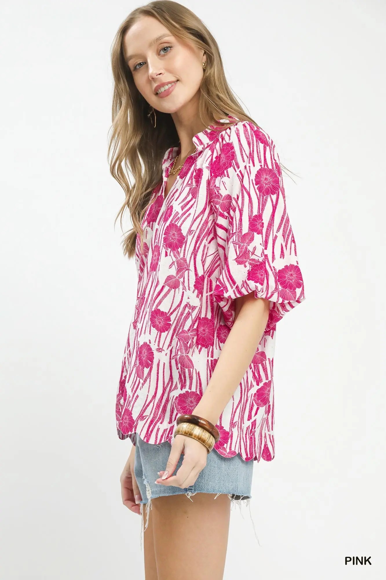Bright Pink Boho Blouse