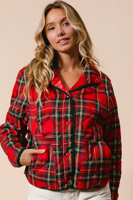 Red Plaid vintage Christmas Jacket