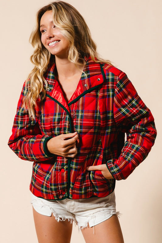 Red Plaid vintage Christmas Jacket