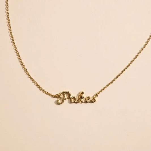 Oklahoma State University "Pokes" Script Necklace