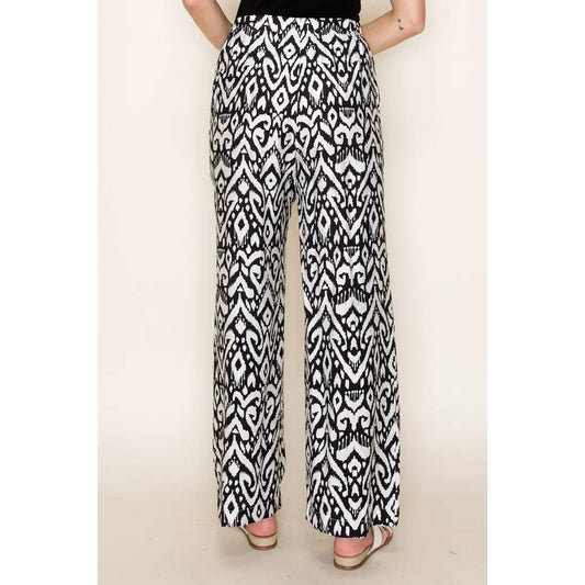 Black and White Geoprint Wide Pant