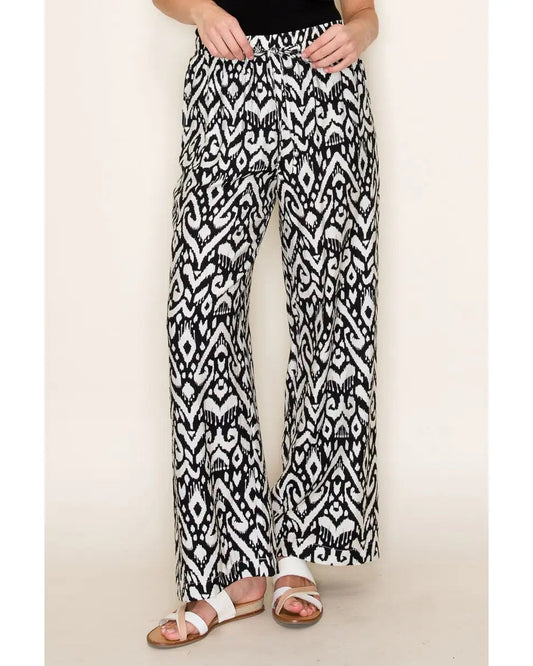 Black and White Geoprint Wide Pant
