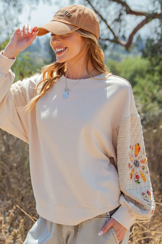 Quilted Washed Pullover