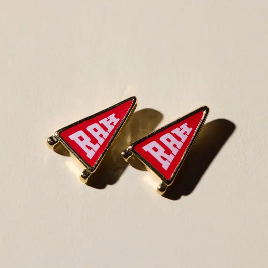 Rah Pennant Studs - Nickel & Suede