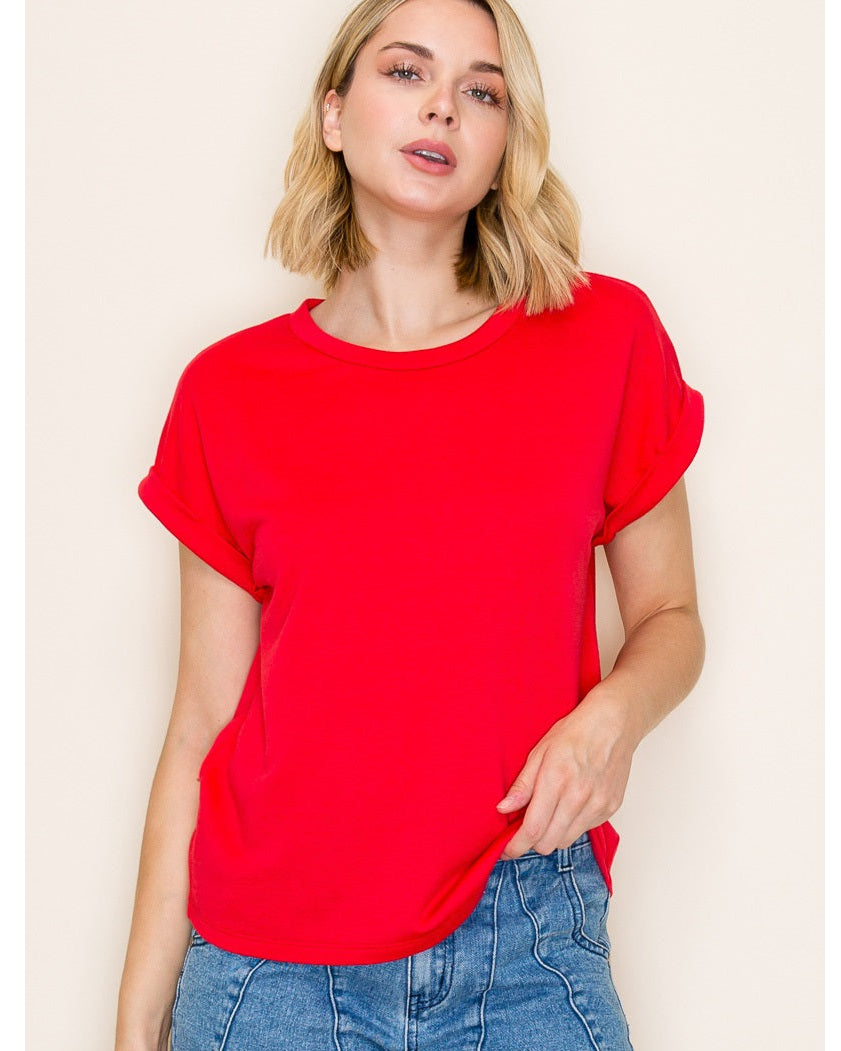 Red Short Sleeve Top