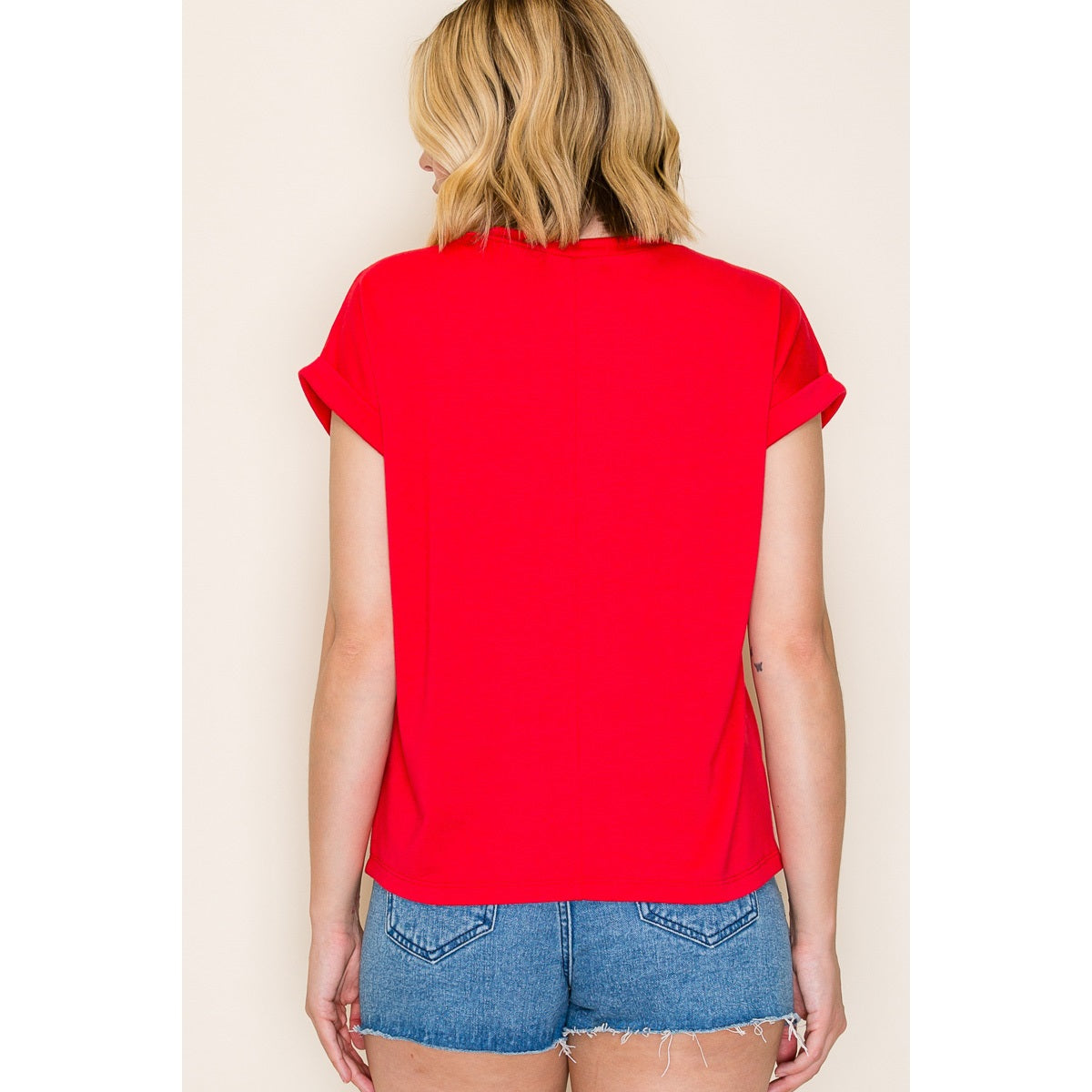 Red Short Sleeve Top