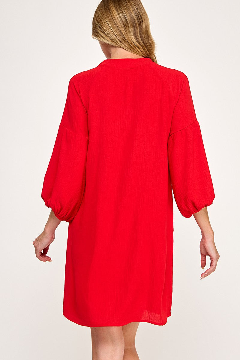 Red Shift Dress