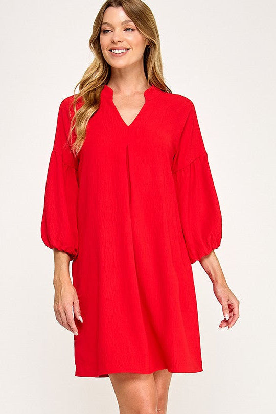 Red Shift Dress
