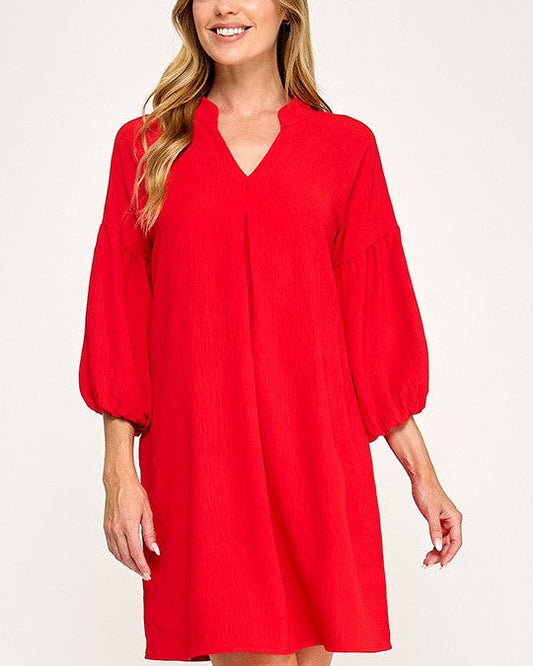 Red Shift Dress