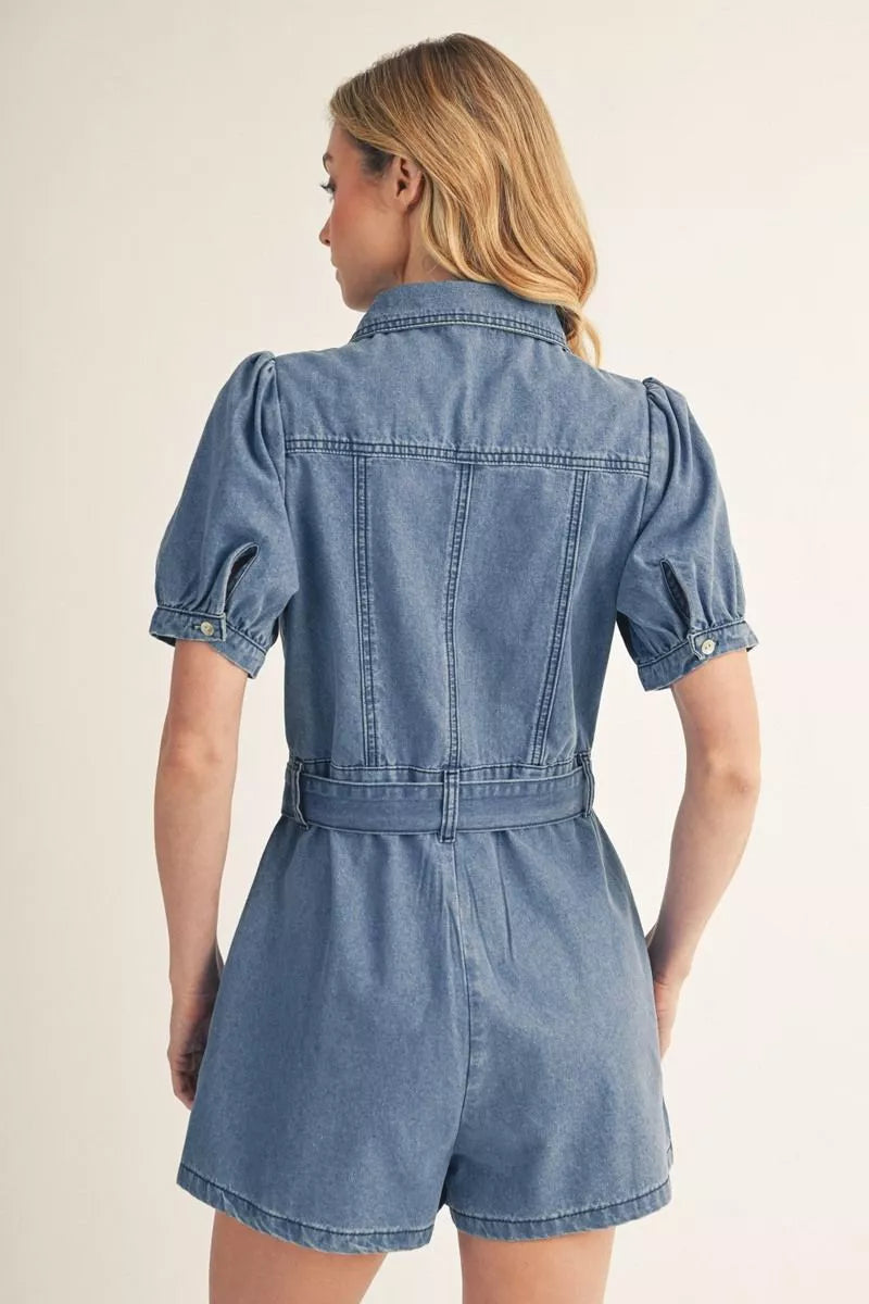Denim Short Romper