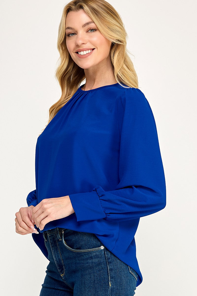 Royal Blue Woven Blouse
