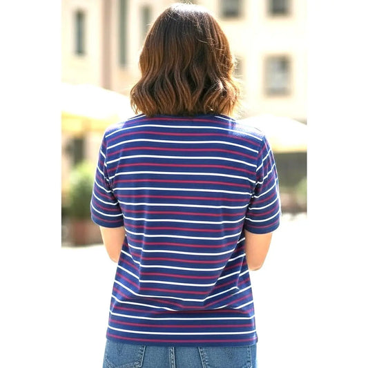 Royal Blue Striped Cotton Striped Top