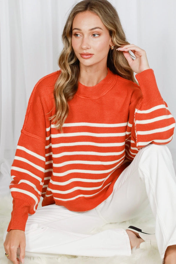 Rust Striped Sweater