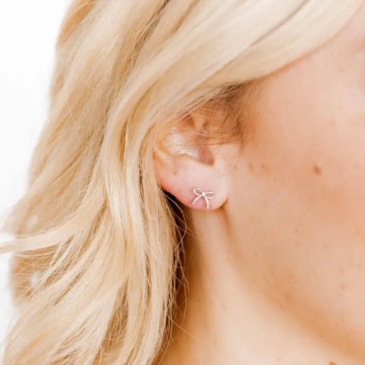 Screwback Stud Earrings - Sadie - Silver
