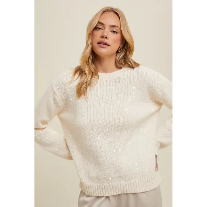 Ivory Sequin Detail Sweater