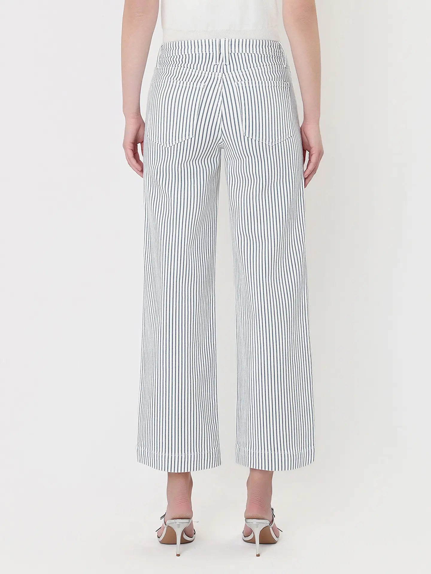 Vervet high rise striped wide leg jeans