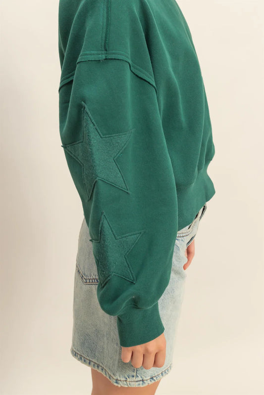 Hunter Green Star Sweatshirt