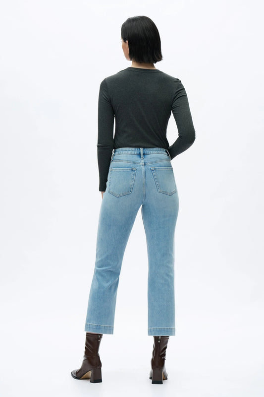 Bayeas High Rise Slim Straight Crop