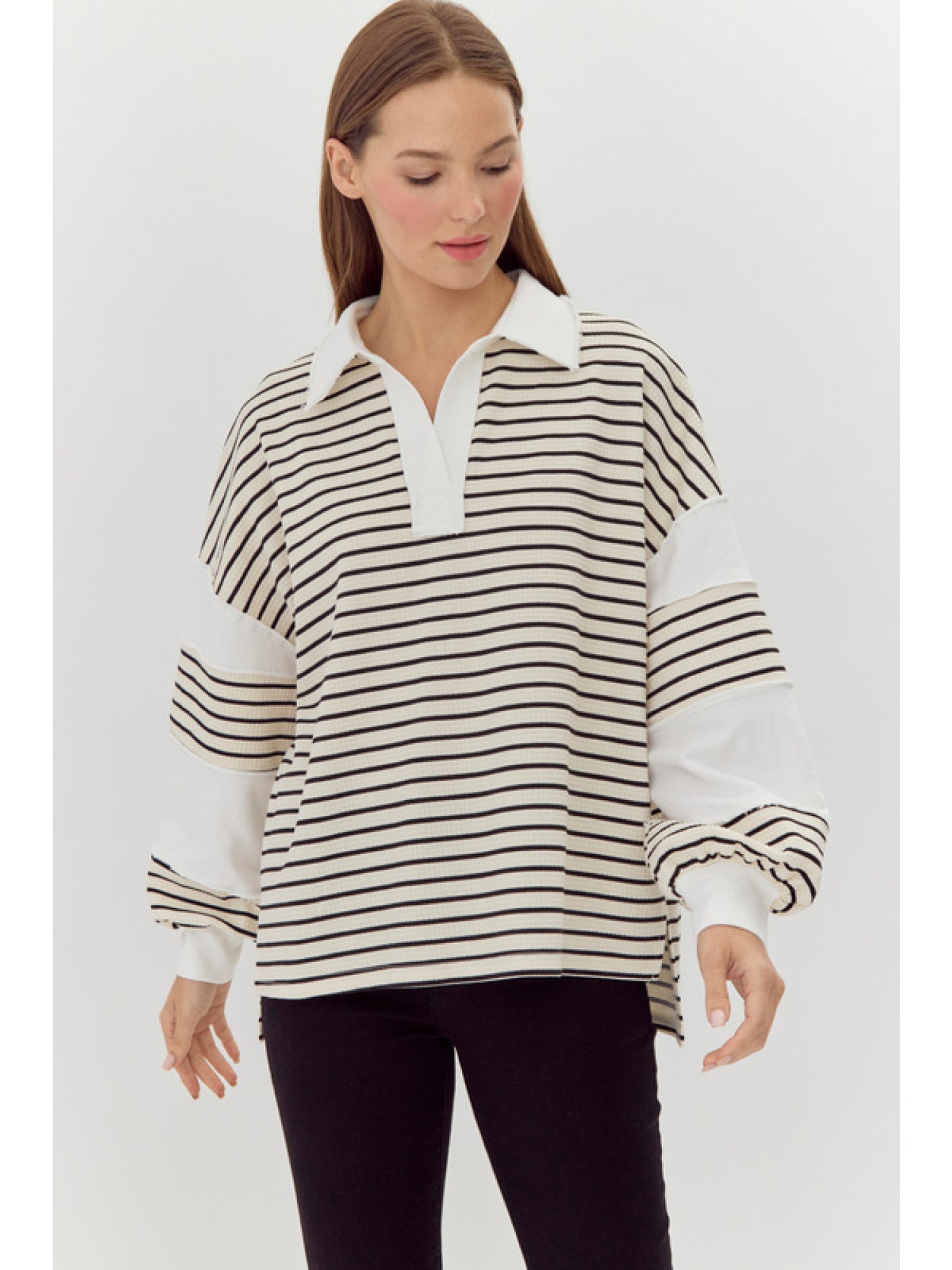 The Maggie Striped Oversized Top