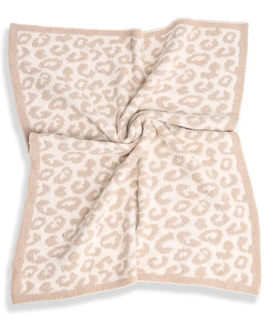 Tan Kids Leopard Print Luxury Soft Throw Blanket