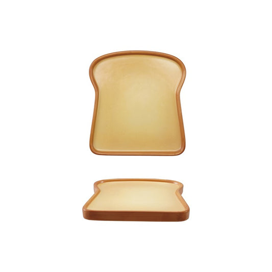 HAZEL MAZEL Stoneware Toast Shaped Plate, Cream
