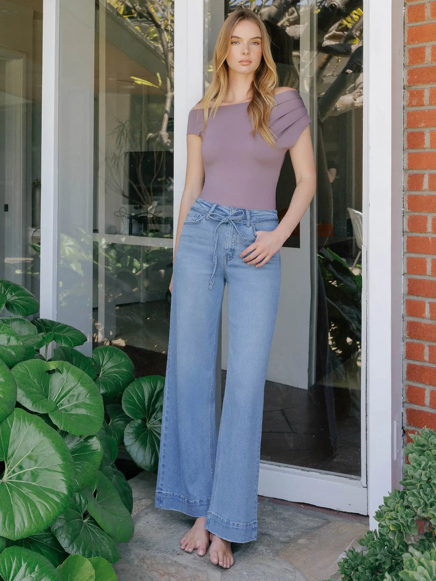 Vervet High Rise Trouser Jean with Tie