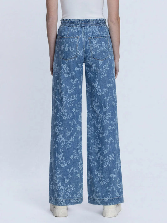Vervet Vintage Floral Baggy Wide Leg Jeans