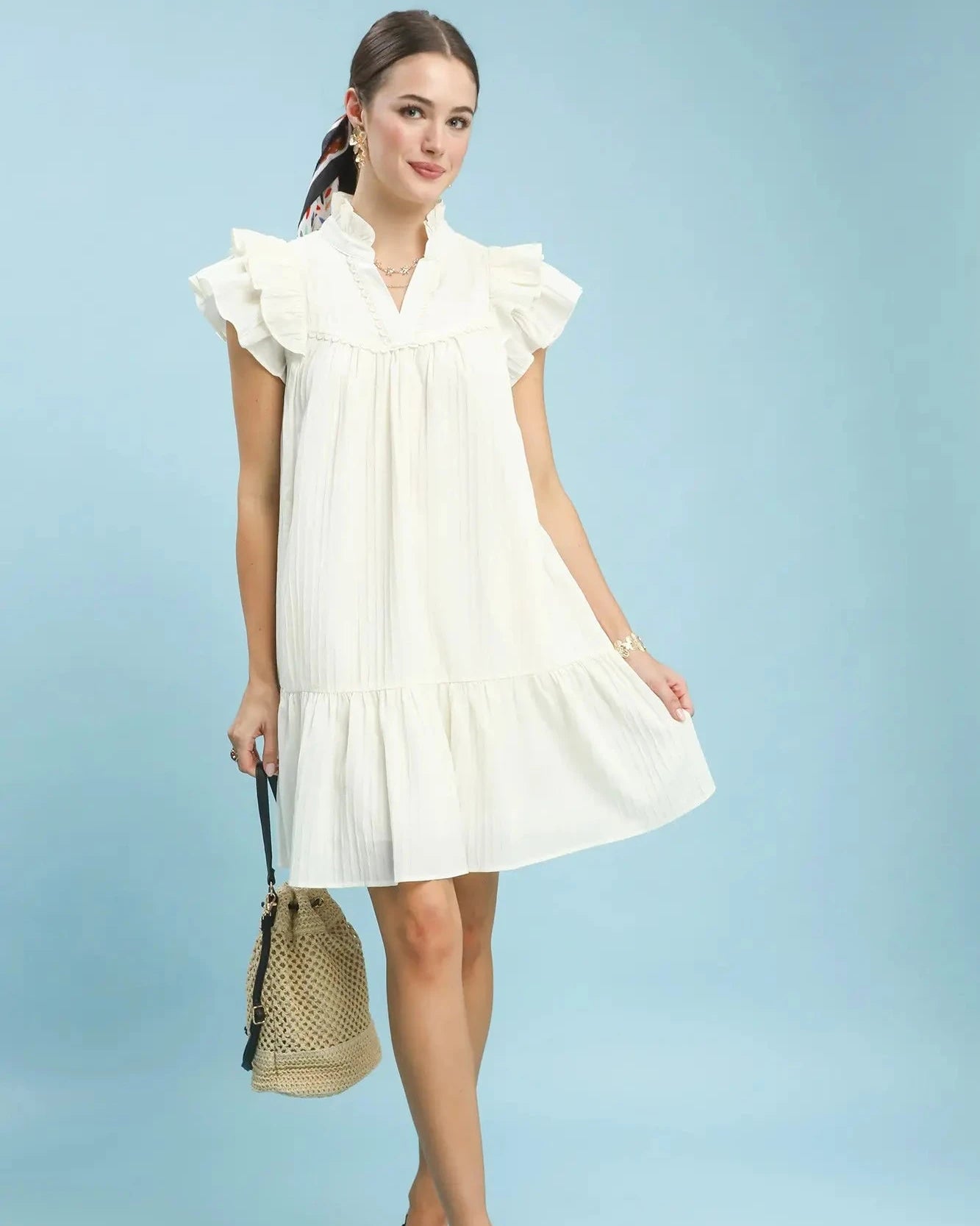 The Sofia Flutter Sleeve Tiered Dress