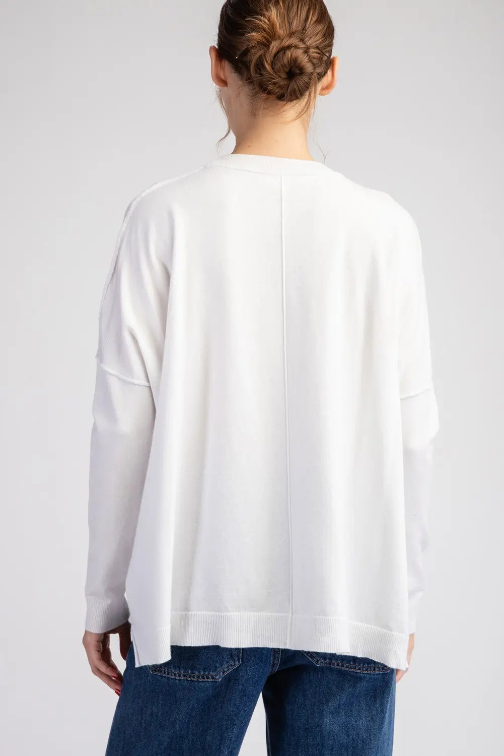 White lightweight sweater top