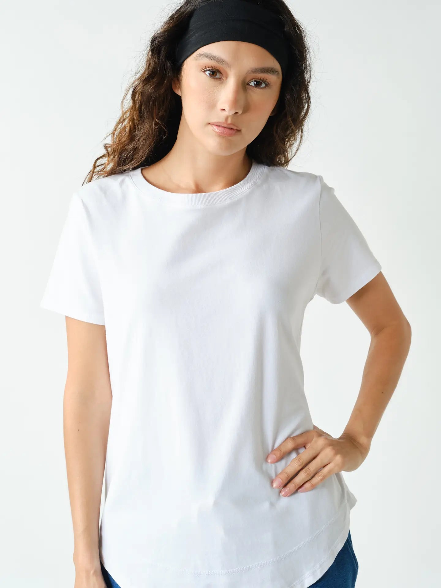 White Soft Curve Pima Cotton Tee