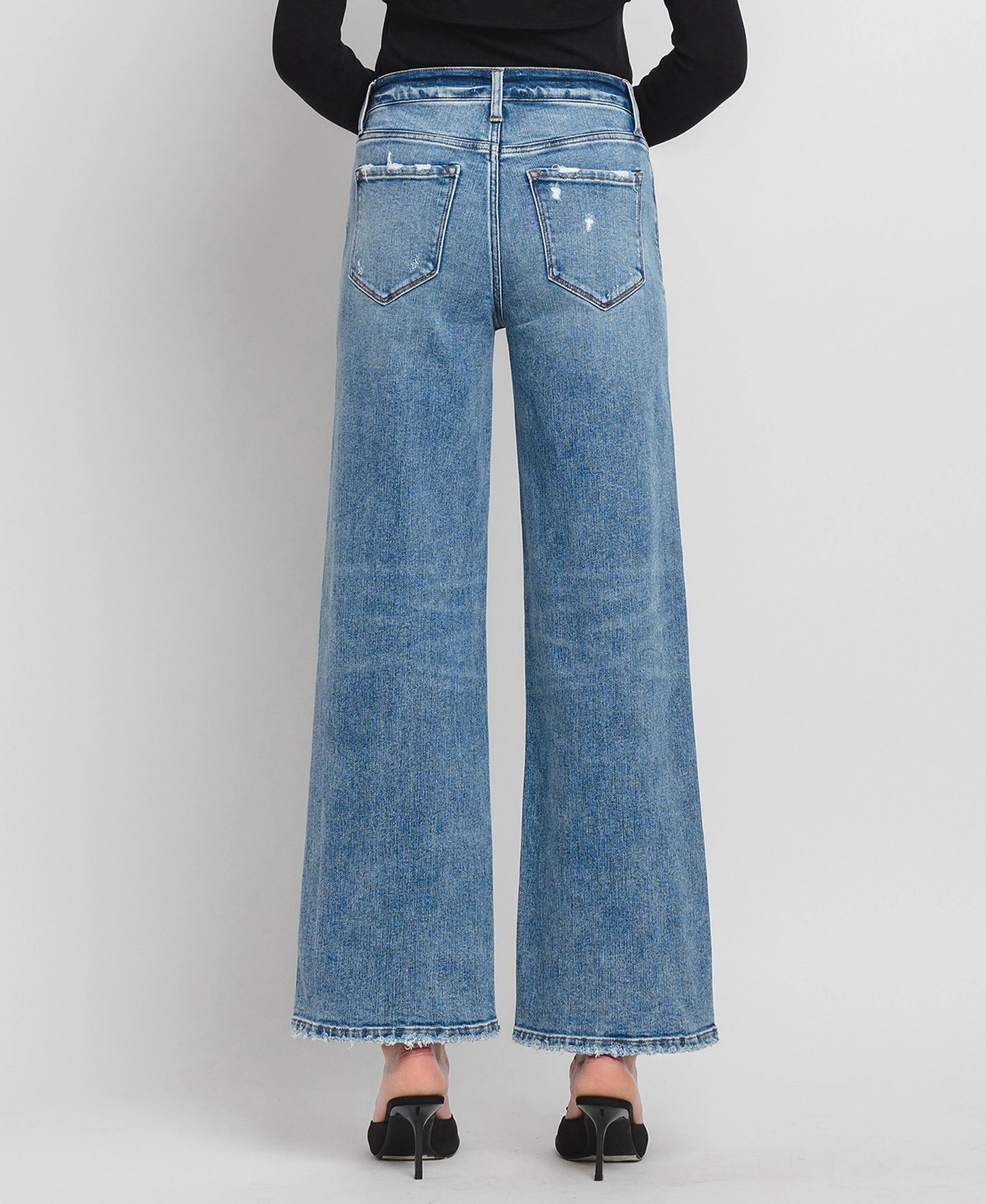 Flying Monkey High Rise Full Length Wide Leg Jeans