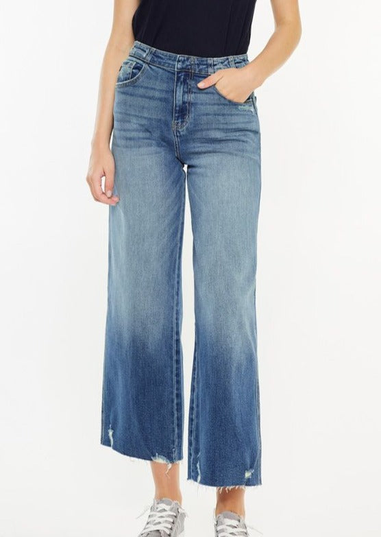 KanCan High Rise Cropped Wide Leg