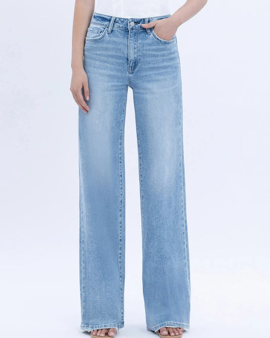 Flying monkey High Rise Full Length Wide Jeans