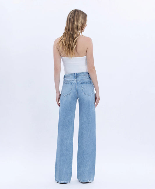 Flying monkey High Rise Full Length Wide Jeans