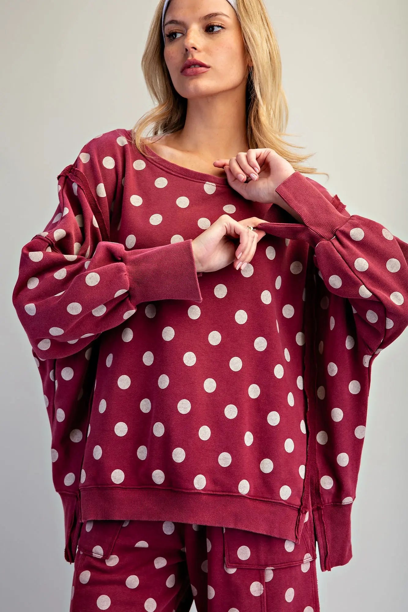 Wine Polka Dot Sweatshirt