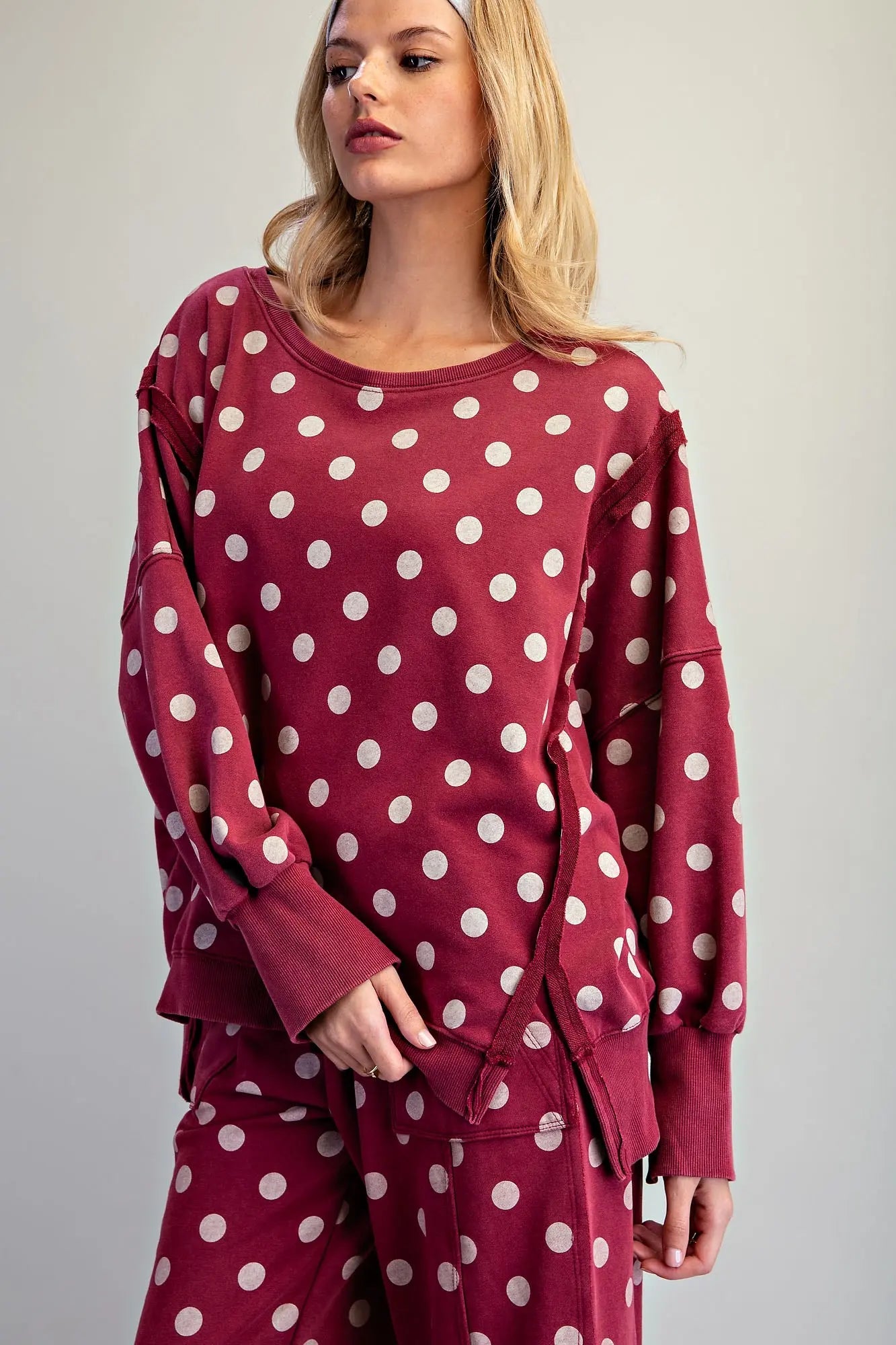 Wine Polka Dot Sweatshirt