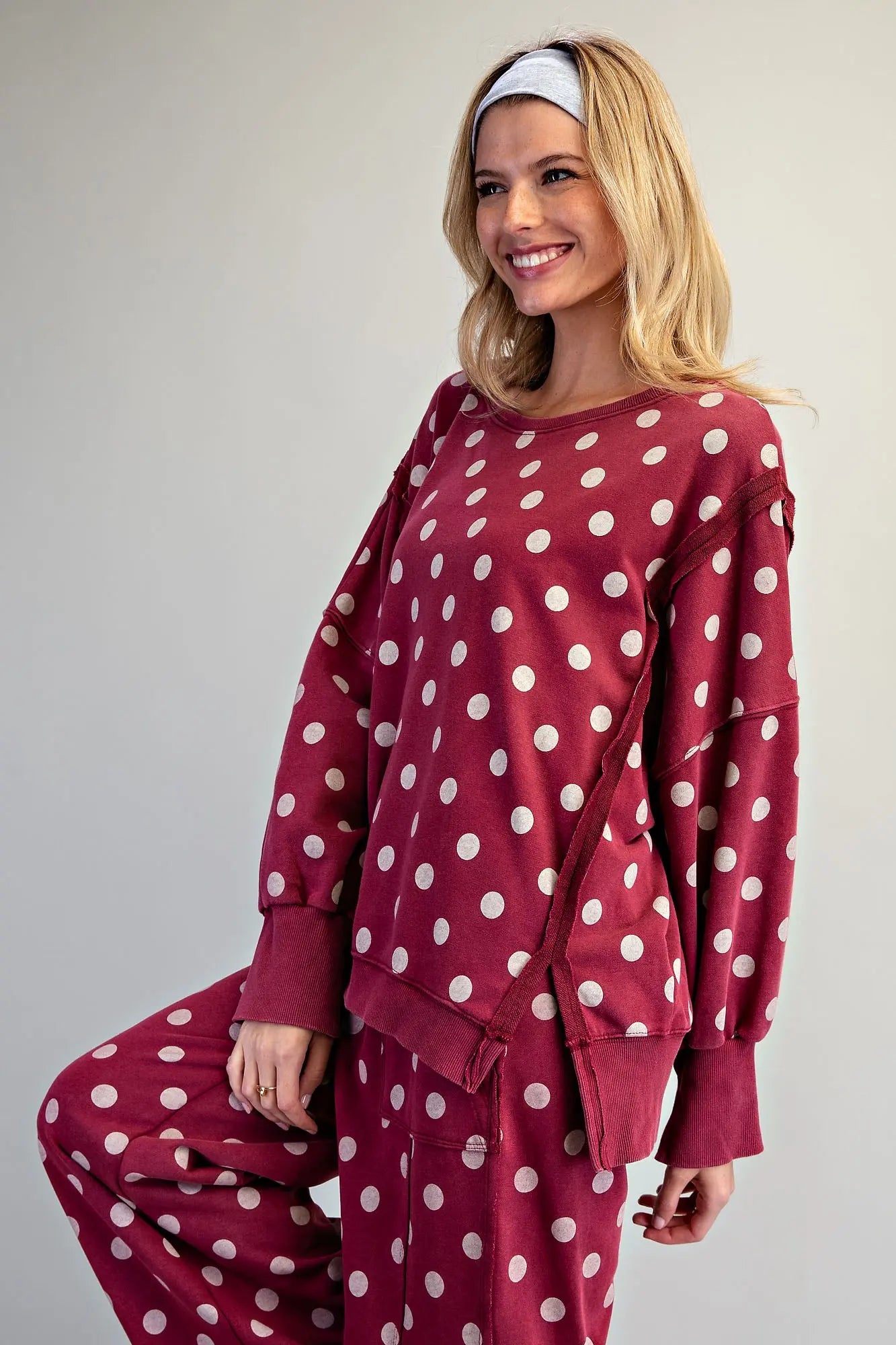 Wine Polka Dot Sweatshirt
