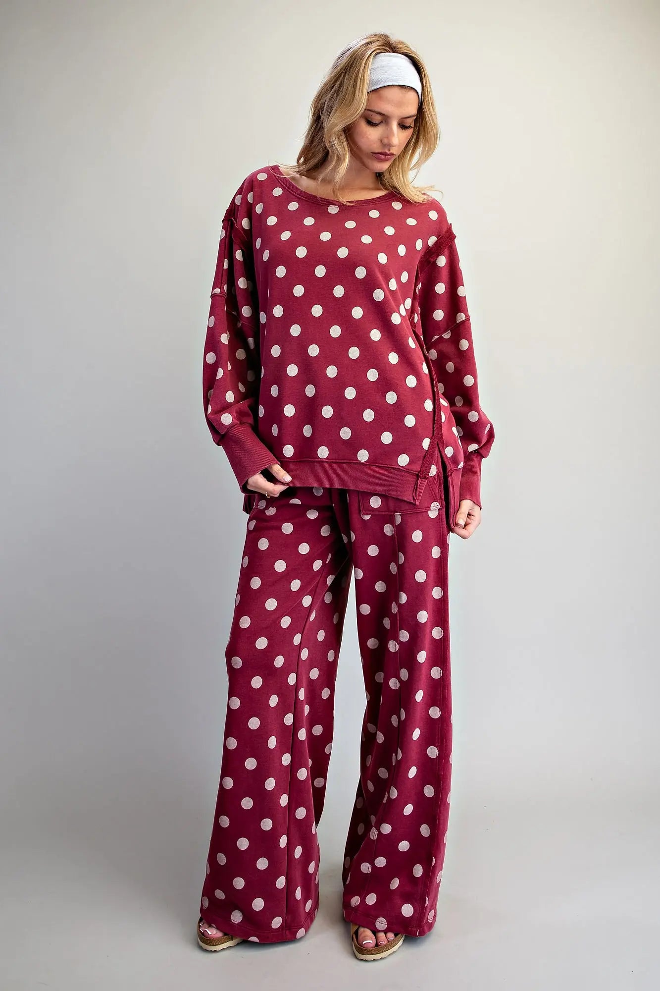 Wine Polka Dot Sweatshirt
