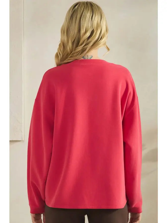 Winter Berry Modal Loose Pullover