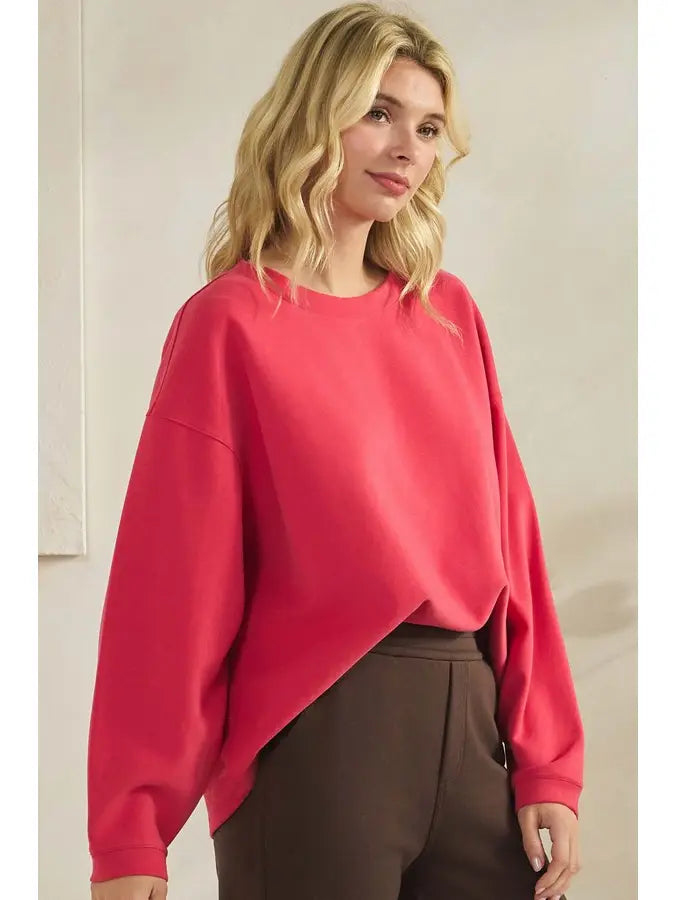 Winter Berry Modal Loose Pullover