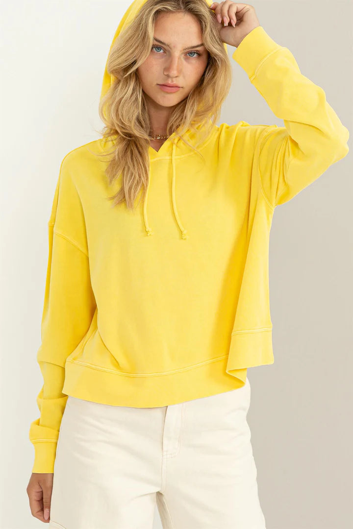 Yellow Hooded Pullover