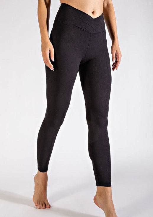 Black V Waist full length leggings butter soft