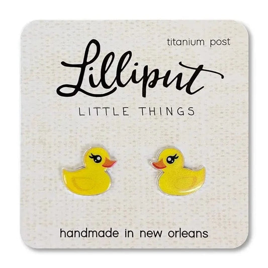 Little rubber duck earrings