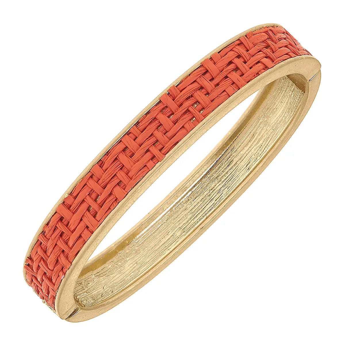 Danielle Raffia Hinge Bangle orange